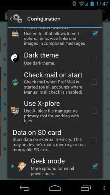 Screenshot of the application ProfiMail Go - #3