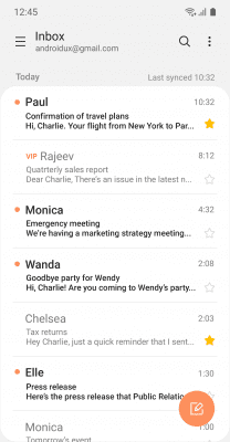 Screenshot of the application Samsung Email - #2