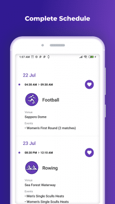 Screenshot of the application Tokyo 2021 - #2
