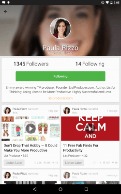 Screenshot of the application Umano: News Read to You - #6