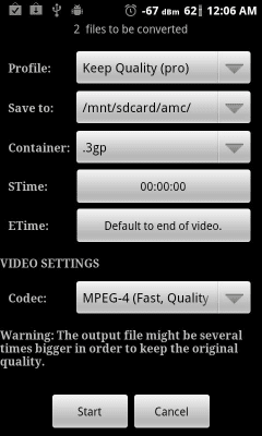 Screenshot of the application Video Converter Android - #4