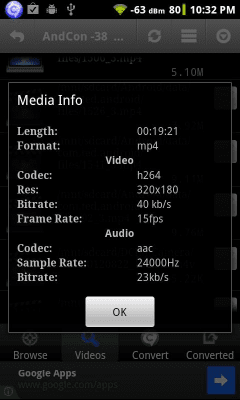 Screenshot of the application Video Converter Android - #8