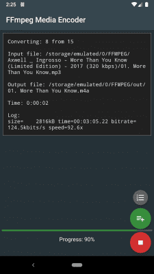 Screenshot of the application FFmpeg Media Encoder - #3