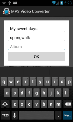 Screenshot of the application MP3 Video Converter - #3