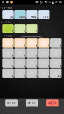 Screenshot of the application Drum Loops - #2