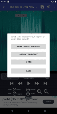 Screenshot of the application Ringtone Maker by Big Bang - #5
