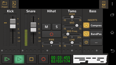 Screenshot of the application Audio Evolution Mobile DEMO - #2