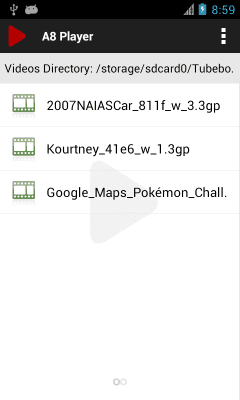 Screenshot of the application A8 Video Player (Free) - #2