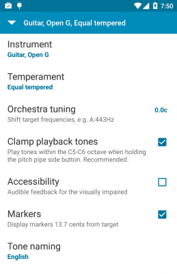 Screenshot of the application Tuner - gStrings Free - #4
