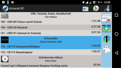 Screenshot of the application Amarok RC - #2