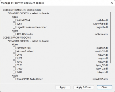 Screenshot of the application K-Lite Codec Pack - #9