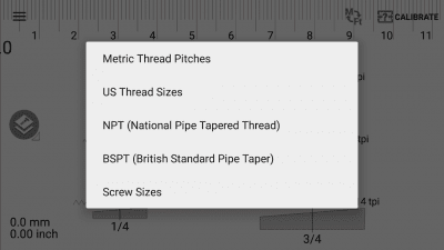 Screenshot of the application Thread pitch meter - #4