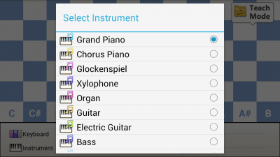 Screenshot of the application Super Piano - #3