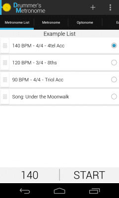Screenshot of the application Trummisen Metronome - #3