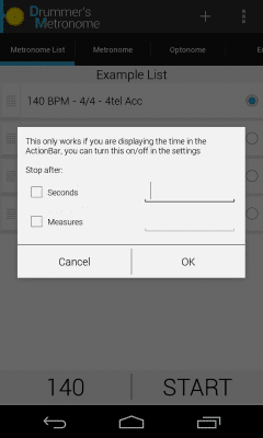 Screenshot of the application Trummisen Metronome - #8