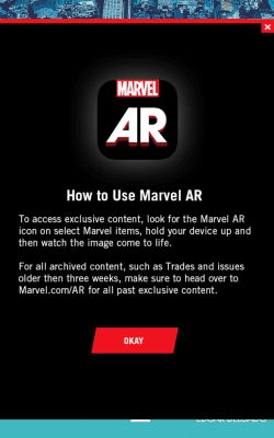 Screenshot of the application Marvel AR - #3