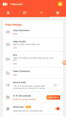 Screenshot of the application V Recorder - #8
