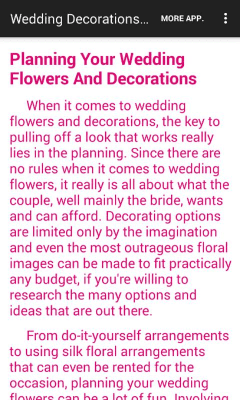 Screenshot of the application Wedding Decorations Ideas - #7
