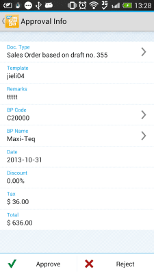Screenshot of the application SAP Business One - #3