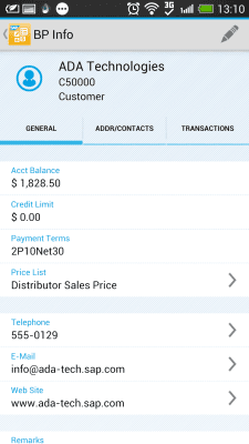 Screenshot of the application SAP Business One - #4