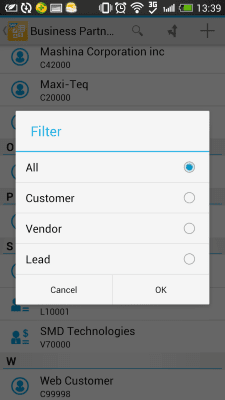Screenshot of the application SAP Business One - #5