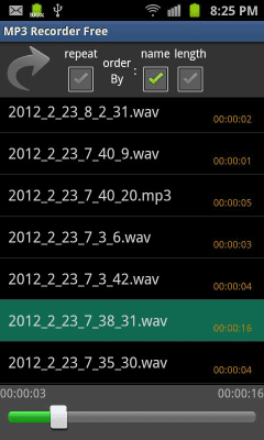 Screenshot of the application MP3 Recorder Lite - #2