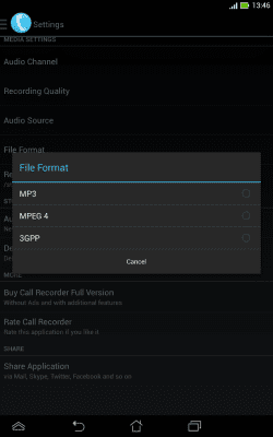 Screenshot of the application Recording Calls to MP3 - #4