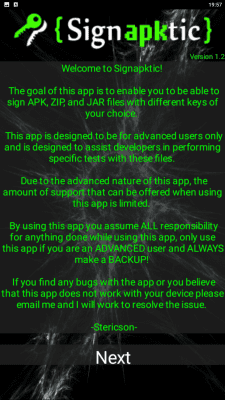 Screenshot of the application Signapktic - #4