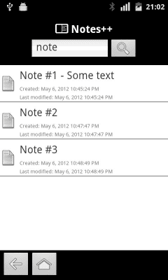 Screenshot of the application Notes++ - #6