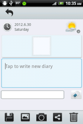 Screenshot of the application Motion Diary - #3
