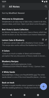 Screenshot of the application Simplenote Android - #2