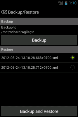 Screenshot of the application Agile Notes - #7