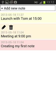 Screenshot of the application notes with password - #2