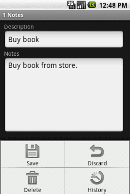 Screenshot of the application Password Notes - #2