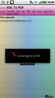 Screenshot of the application XML to PDF - #3