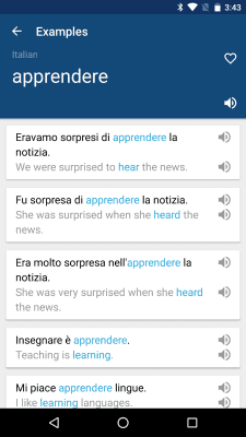 Screenshot of the application Italian English Dictionary - #3