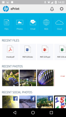 Screenshot of the application HP ePrint - #2