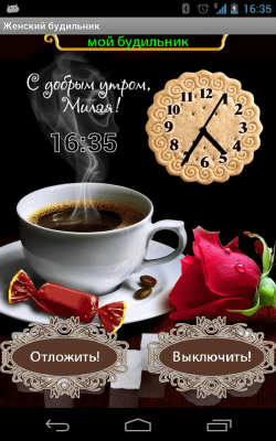 Screenshot of the application Women's alarm clock - #12