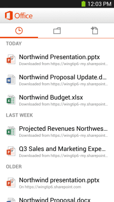 Screenshot of the application Microsoft Office Mobile (old) - #5