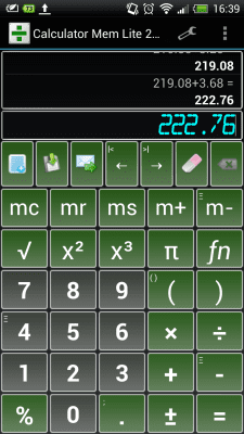 Screenshot of the application Calculator with memory - #3