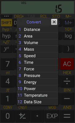 Screenshot of the application RealCalc Scientific Calculator - #6