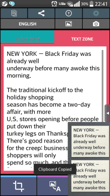 Screenshot of the application Plain Text Scanner (OCR) - #5