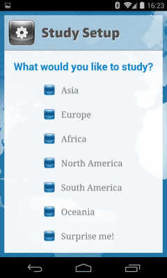 Screenshot of the application Socratica Countries of the World - #2