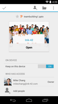 Screenshot of the application Quickoffice - #5
