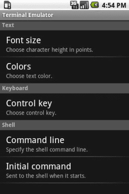 Screenshot of the application Terminal Emulator for Android - #2