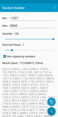 Screenshot of the application Random Number - #3