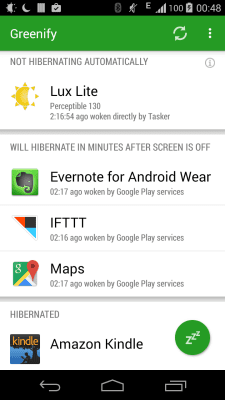 Screenshot of the application Greenify - #2