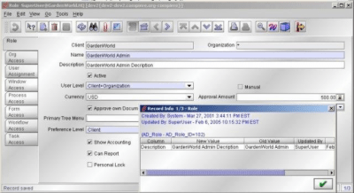 Screenshot of the application Compiere - #2