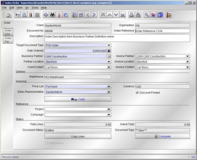 Screenshot of the application Compiere - #6