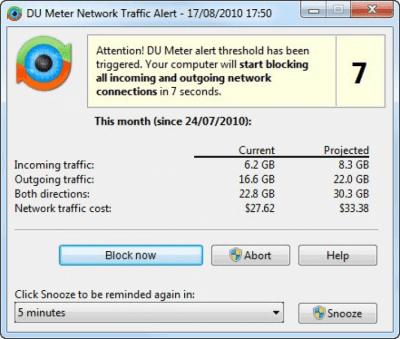 Screenshot of the application DU Meter - #2